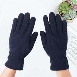Five Fingers Gloves Winter Ladies Fleece Plush Solid Colour Wrist Full Finger Mittens Fashion Female Warm 8