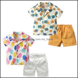 Clothing Sets Kids Girls Boys Outfits Children Floral Flower Balloon Topsandshorts 2Pcs/Set Summer Fashion Korean Mxhome Dhesi