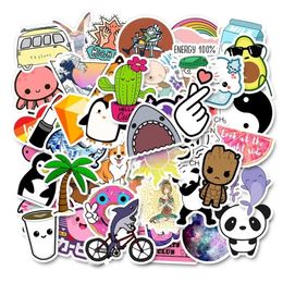 50PCS Cool Summer Vsco Stickers Pack Pink Girl Anime Stiker For Children On The Laptop Fridge Phone Skateboard Suitcase Sticker 220815