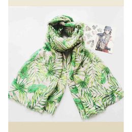 VISROVER Long Summer Ladies 2021 Fashion Silk Scarves Viscose Shawl Tropical Print With Tassel Beach Scarf