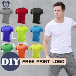 Men s Crew Neck Quick Dry T Shirts Sports Fitness Gym Running Football Jersey Sweatshirts 220615