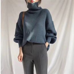 Turtleneck Winter Sweater Women Pullover Girls Tops Knitting Vintage Autumn Female Knitted Outerwear Warm Sweaters Oversize 201225