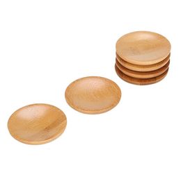 200pcs Creativity natural bamboo small round dishes Rural amorous feelings wooden sauce and vinegar plates Tableware plate tray SN6538