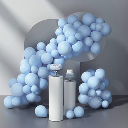 Pastel Blue Balloons Kit Latex Party Balloons 12inch 5inch 80pcs Macaron Baby Shower Blue Balloon for Birthday Party Decorations 220527