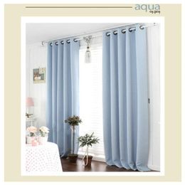 Curtain & Drapes Plain Colour High Shading Double Matte Black Silk Cloth Living Room Bedroom Environmental CurtainCurtain