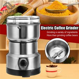 TTLIFE Coffee Grinder Electric Mini Coffee Bean Nut Grinder Coffee Beans Multifunctional Home Coffe Machine Kitchen Tool EU Plug T200523