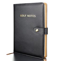 Black Genuine Leather Golf Scorecard Holder Score Notebook Supplies Accessories