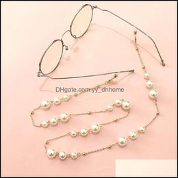 Sunglasses Frames Eyewear Accessories Fashion Womens Pearl Glasses Chains European And American Jewelry Simple Personality Big Chain Trend