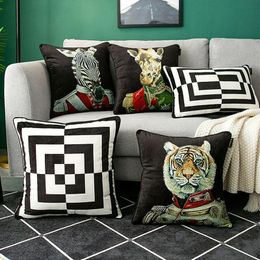 Cushion/Decorative Pillow Chic Animal Maze Case Cushion Cover Cojines Decorativos Para Sofa Velvet Festival Throw Pillows Colours Cushions Co