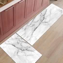 Carpets White Marble Crackle Kitchen Mat Home Entrance Doormat Living Room Decor Floor Carpet Bathroom Anti-Slip Rug