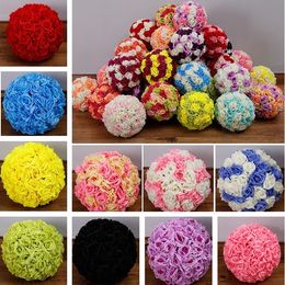 Home 15/17/20CM Wedding silk Pomander Kissing Ball flower balls decorate flowers artificial flower for weddings garden market decoration I090