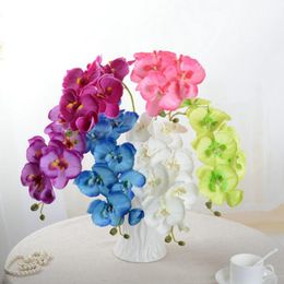 Decorative Flowers & Wreaths 1pc Artificial Silk White Butterfly Orchid Moth Wedding Floral Bouquet Plants Fake Home DecorDecorative