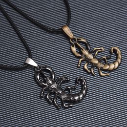 Vintage Fashion Scorpion Necklace Sex Men's Accessories Pendant necklace sweater chain jewelry Metal Scorpion Necklace Strap Pendant