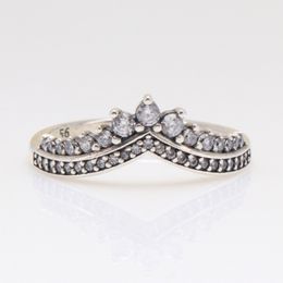 Princess Wish White Copper Ring European and American New Crown Ring Temperament Twin Knuckle Female