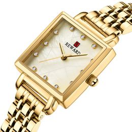 Wristwatches Women Golden Rectangle Classic Quartz Watch Female Elegant Clock Luxury Gift Watches Ladies Diamond Waterproof WristwatchWristw