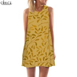 Women Tank Tops Green Pants Graphics 3D Printed Yellow Loose Dress Short Sleeveless Dress Vest Dresses Casual Style 220616