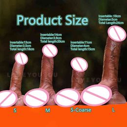 Nxy Dildos Dongs Skin Feeling Sm Sex Toys Huge Realistic Penis Testis Suction Cup Females Masturbation Silicone Big Dildo G-spot Stimulate 220420