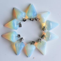 Hotselling Opal Stone Cone Charms Healing Reiki Teardrop Pendants for Jewelry Making