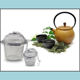 Stainless Steel Tea Infusers Mesh Ball Reusable Strainer Herbal Locking Philtre Infuser Spice Coffee Tools Drop Delivery 2021 Drinkware Kit