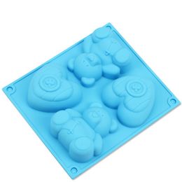 Baking Moulds Even The Bear& Love Shape Silicone Cake Mold Chocolate Budding DIY Soap Bakeware Tool D747Baking