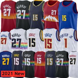 Mens Basketball 15 Jokic 27 Murray 1 Porter Jr. Stitched Jerseys Factory Wholesale High-Quality S-XXL