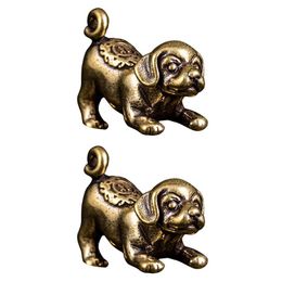 Interior Decorations 2Pcs Exquisite Home Adornment Dog Shaped Pendant Blessing Statue OrnamentInterior