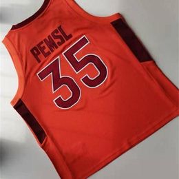Chen37 Mia da basket personalizzato da uomo giovane donna Virginia Tech Hokies #35 Cordell PEMSL High School Dimensioni S-2xl o qualsiasi nome di nome e numero