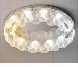 Modern Glass LED Ceiling Lamp Lights For Bedroom Living Room Study Roof Home Chrome Decoration Fashion Chandelier Lighting Fixture