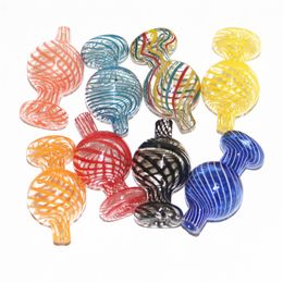 Smoking Colourful glass bubble spinning carb caps for Quartz Banger Quartz Nail 14mm Male Water Bongs Dab Rigs Oil Burner Pipes