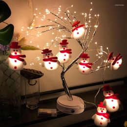 Christmas Decorations Snowman LED String Light Deer Fairy 2022 Xmas Tree Hanging Ornament Home Decoration Year GiftChristmas