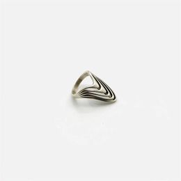 Independent Five-Fold Wave Ring Retro Niche Light Luxury 925 Sterling Silver Kiko Style Couple Fashion Trend Jewellery Accessories