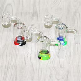 Smoking Hookahs 14mm 18mm Glass Reclaim Catchers glass ash catcher for bongs dab rigs with 4mm Quartz Banger Nails and 5ml silicone wax containers DHL