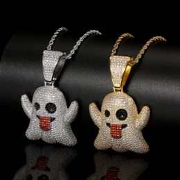 Pendant Necklaces Exquisite Fashion Zircon Cartoon Elf Metal Necklace Hip Hop Men&#39;s Rock Prom JewelryPendant