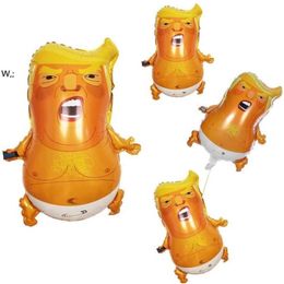 44x58cm 23 inch Angry Baby Trump Balloons cartoon Aluminium film Shiny Donald Toys Party pinata Gag Gifts I AM BACK MAKE AMERICA GCA13202