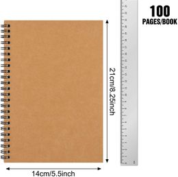 A5 Notepads Unlined Spiral Notebook Plain Journal Sketch Books for Drawing Office Supplies 100 Blank Pages 50 Sheets KDJK2208