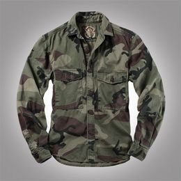 Outdoor Military Army Fan Cotton Camo Men's Shirt High Quality Long Sleeve Shirts Cargo Jacket 220322