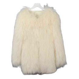 2022 New Winter Raccoon Fur Jackets Womens Beading Sequands Warm Female Knit Fur Cape Tassel Oversize Real Fur Coats Lady Trendy T220810