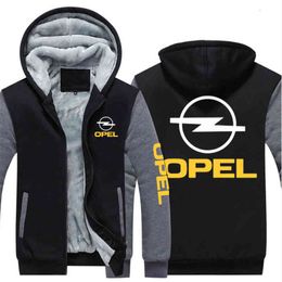 2021 Opel Casual Homens Algodão Quente Masculino Sweathshirt hoodies zipper casacos engrossar casacos para manga Outerwear