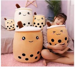 Cute Fruit Drink Plush Toy Stuffed Soft Pink Strawberry Milk Tea Plush Boba Tea Cup Toy Bubble Tea Pillow Cushion Kids Gift 24cm sxjul16