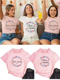France Letter Bride Tops Team T-shirt Bachelorette Party Shirt Wedding Shower Bridesmaid Group Clothes