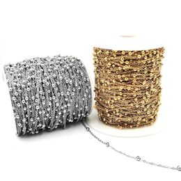 Chains Wholesale 1M 2M 5M Stainless Steel Gold Beaded Chain Link Ball DIY Anklet Necklaces Bracelet Jewellery Making AccessoriesChains