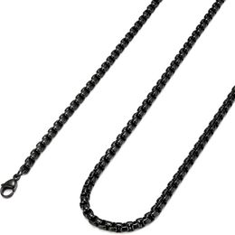 Chains 2MM 2.5MM 3MM 4MM Black Box Necklaces Stainless Steel Rolo Cable Chain For Men Women USENSET
