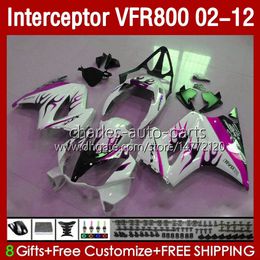 OEM Body For HONDA VFR800 VFR 800 RR CC 800RR Interceptor 02-12 Pink Flames Bodywork 129No.159 800CC VFR800RR 02 03 04 05 06 07 08 09 10 11 12 VFR-800 RR 2002 2012 Fairing