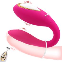Erotic Wireless Remote Control Clitoris Vibrator U Shape Dildo G Spot Massager Female Masturbate sexy Toy for Women Adult Couples