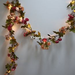 1.7M little rose flower battery Copper wire LED fairy string lights for christmas Lit Garland wedding decoration party event Y200603