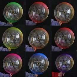 10pcs18 inch two Colour crystal bubble balloon round wave transparent wedding birthday party helium decoration supplies 220523
