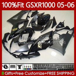 OEM MOTO Body For SUZUKI GSXR 1000 CC K5 GSX-R1000 2005 2006 Bodywork 122No.77 GSXR-1000 GSXR1000 1000CC 05 06 GSX R1000 05-06 Injection Mould Fairings Kit stock black