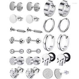 Stud Pairs Silver Earrings Set Stainless Steel Small Ball Party Birthday Gift For Men And WomanStud Dale22 Farl22
