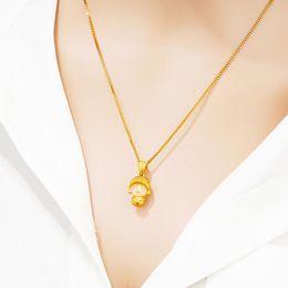 Pendant Necklaces Cute Little Buddha For Women Gold Colour Small Face Necklace Fashion Jewellery Drop