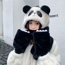 Beanie/Skull Caps Winter Hat Scarf Gloves Three Piece Set Cute Fashion Warm Korean Version Tide Bear Ears Hats For WomenBeanie/Skull Elob22